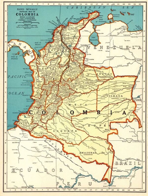 Colombia old map-the-cocoa-provider